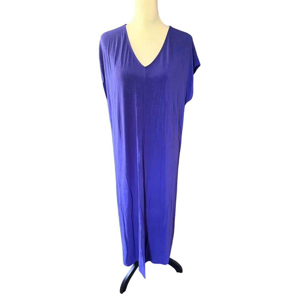 J.Jill V-Neck Maxi Dress Blue / Purple Size Medium